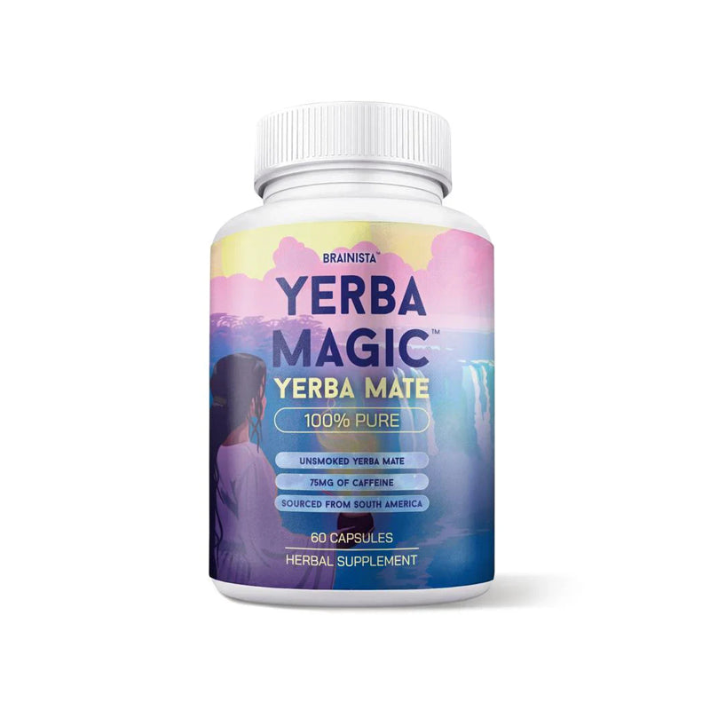 Brainista Yerba Magic | Yerba Mate Instantánea en Polvo | Sabores: Fresa, Matcha, Melocotón y Mango | 30 Porciones 